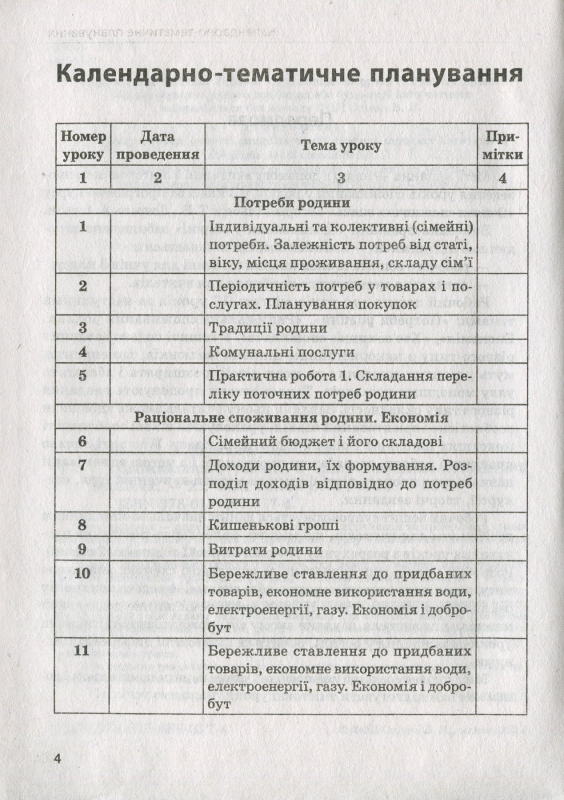 Споживання у родині. 3 клас. Навчально-методичний посібник