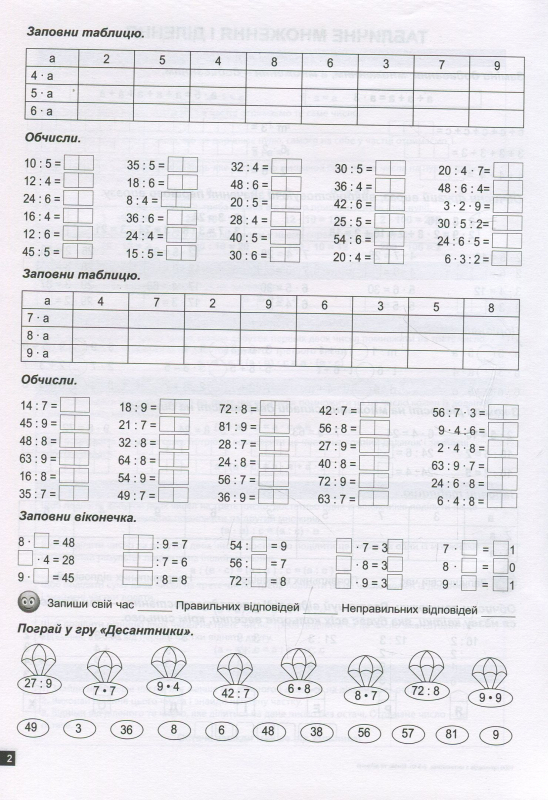 Книга 1000 прикладів з математики. Множення та ділення. Рахуємо усно. 2-3 класи