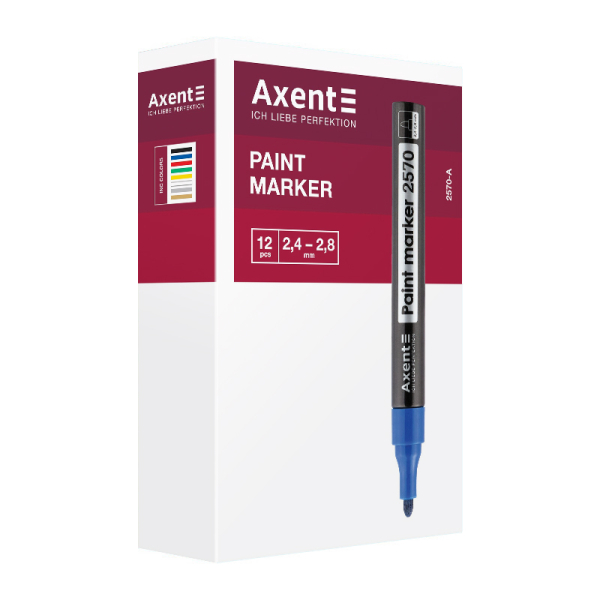 Маркер Axent Paint 2570-34-A, 2.4-2.8 мм, круглий срібний