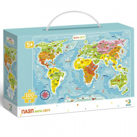 Дитячий пазл "Карта Світу" DoDo 300110, 100 елементів