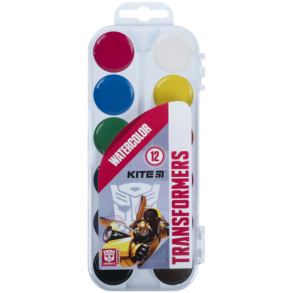 Фарби акварельні Kite Transformers, 12 кольорів