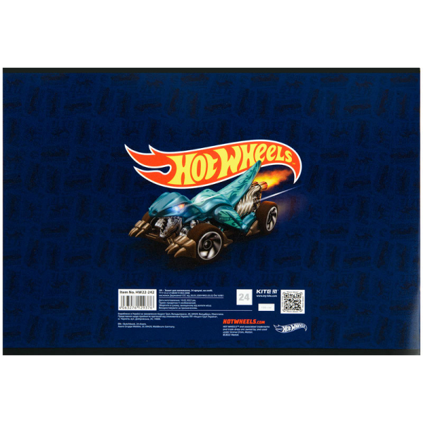 Зошит для малювання Kite Hot Wheels HW22-242, 24 листа