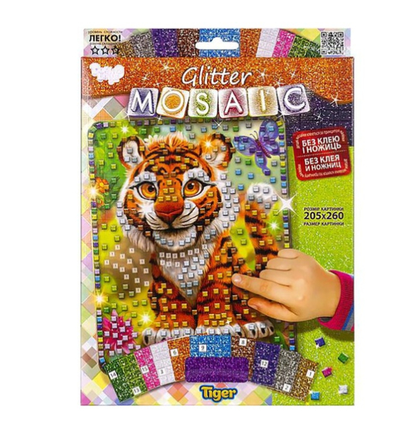 Креативна творчість "Glitter Mosaic Tiger" БМ-03-03 блискуча мозаїка