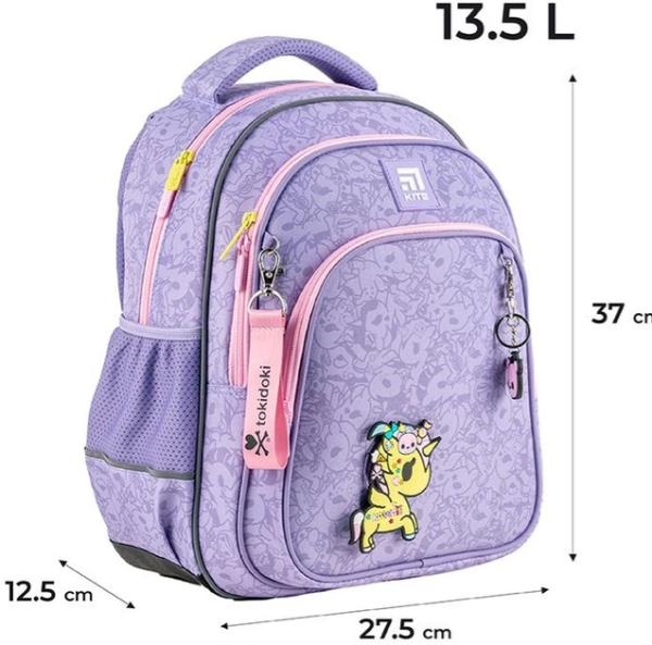 Рюкзак шкільний Kite tokidoki 37x27.5х12.5 см Фіолетовий 