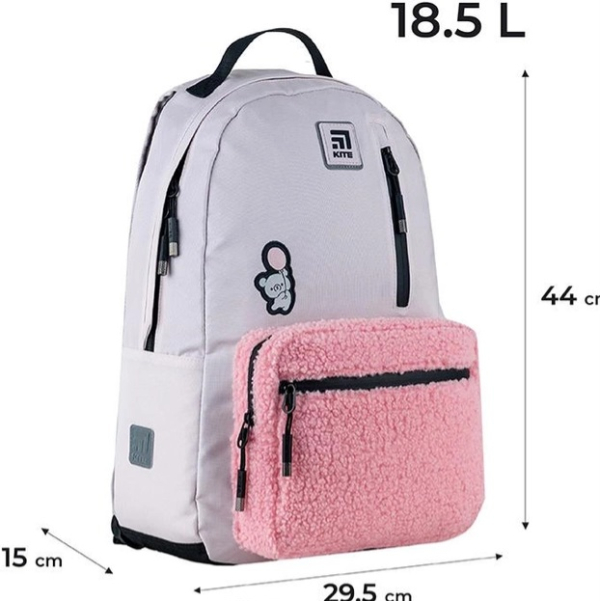 Рюкзак підлітковий Kite Education teens 44x29.5x15 см Бежевий/Рожевий K24-949L-2