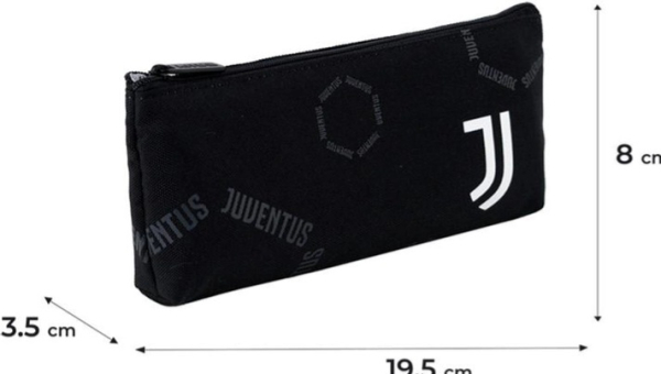 Пенал Kite FC Juventus 8x19.5x3.5 см Чорний (JV24-680)