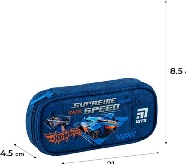 Пенал Kite Hot Wheels 21x8.5x4.5 см Синій (HW24-662-1)