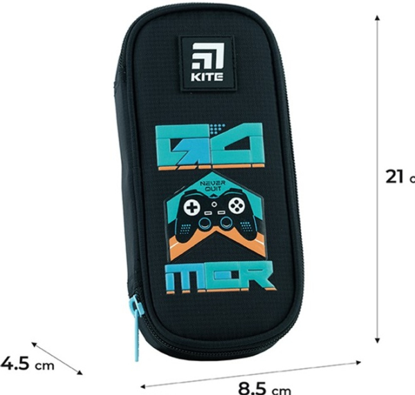 Пенал Kite Newer Quiet 21x8.5x4.5 см Чорний (K24-662-18)