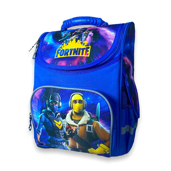 Рюкзак шкільний для хлопчика жорсткий каркас синій Fortnite
