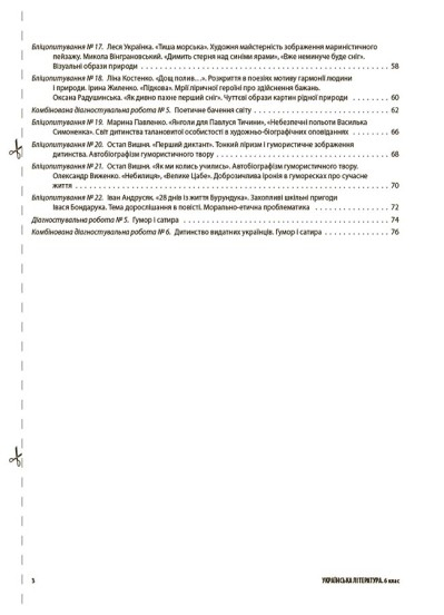 НУШ Українська література. Усі діагностувальні роботи. 6 клас (українською мовою)