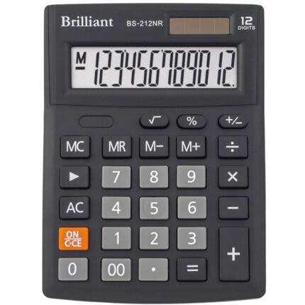 Калькулятор настільний Brilliant 12-розрядний 103х137х31 мм (BS-212NR)