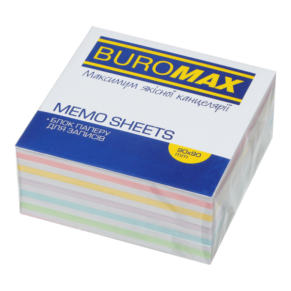 Блок паперу для записів Buromax Люкс Зебра 90х90х40мм, не склеєний (BM.2263)