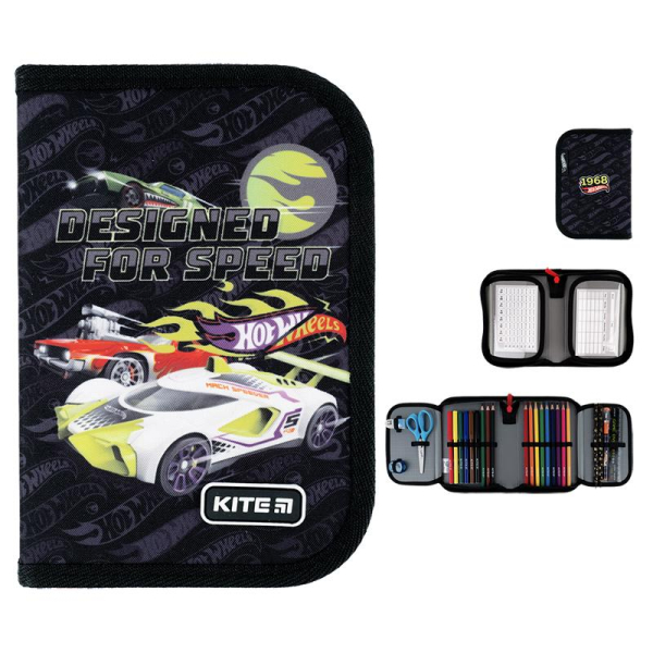 Пенал з наповненням Kite Hot Wheels HW24-622H