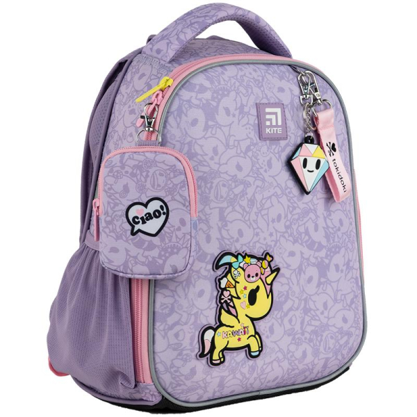 Рюкзак шкільний каркасний Kite Tokidoki, 35x26x13.5 см 12 л, 115-130 см, бузковий (TK24-555S)