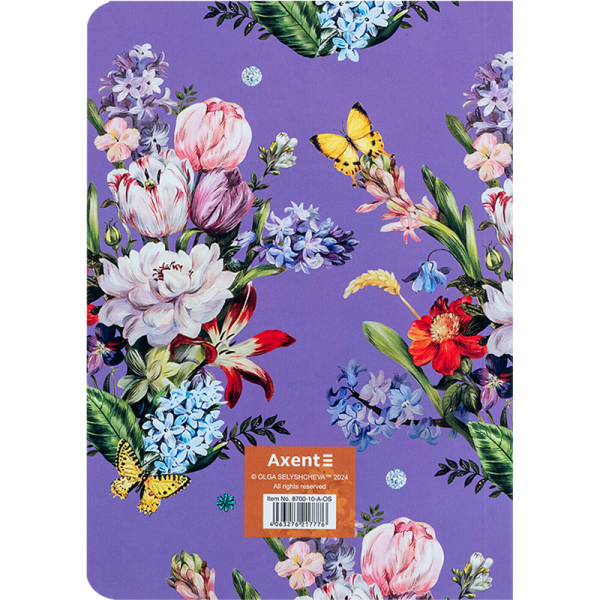 Книга записна Axent Secret Garden 8700-10-A-OS, A5, 80 аркушів, клітинка