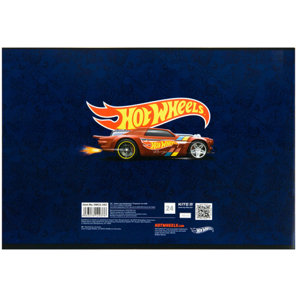 Зошит для малювання Kite Hot Wheels HW22-242, 24 листа