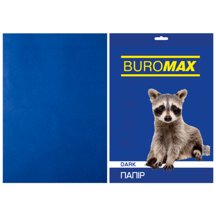 Папір кольоровий Buromax DARK, т.-синій, 20 арк., А4, 80 г/м² (BM.2721420-02)