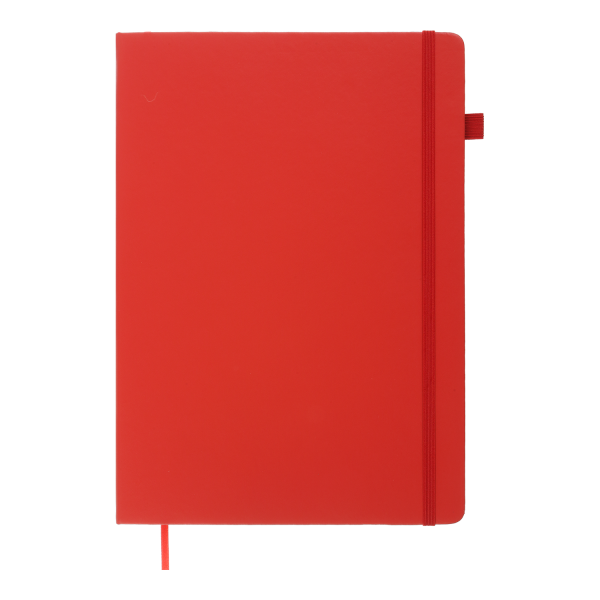 Книга записна ETALON 210*295, 96л., клітинка, обкладинка, штучна шкіра, червоний BM.294160-05