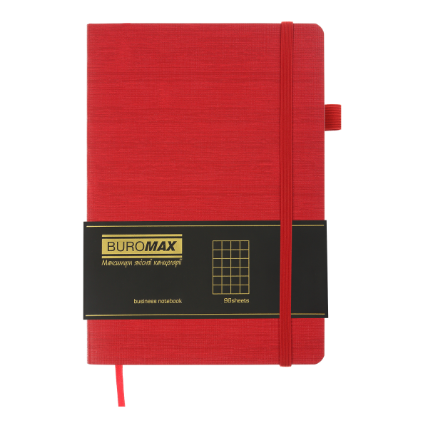 Блокнот діловий "COLOR TUNES", А5, 96 арк., клітинка, червоний, шт.шкіра BM.295100-05