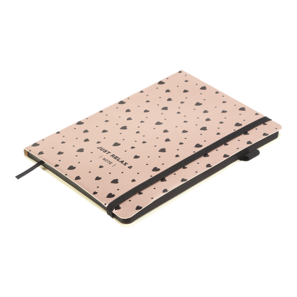 Блокнот діловий "RELAX", А5, 96арк., клітинка, обкладинка зі штучної шкіри, рожеве золото BM.295101-10