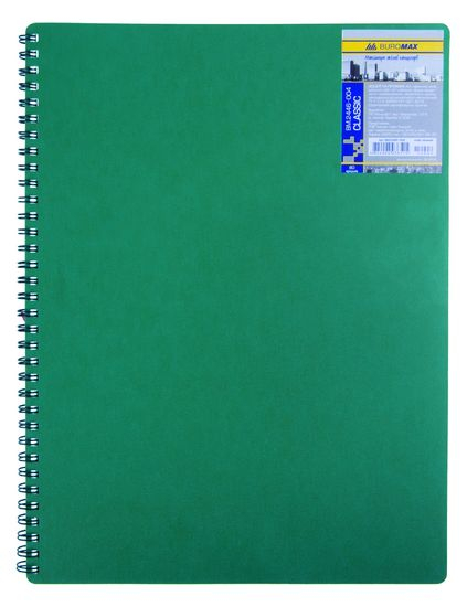 Зошит на пруж. CLASSIC А4, 80 арк, кл., зелений, пласт.обкл. BM.2446-004