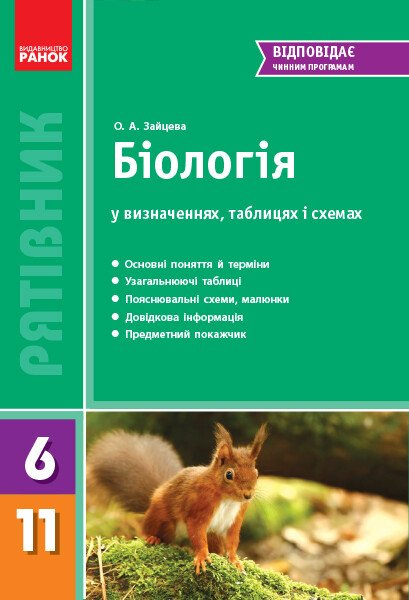 Рятівник. Біологія у визначеннях, таблицях і схемах. 6-11 класи