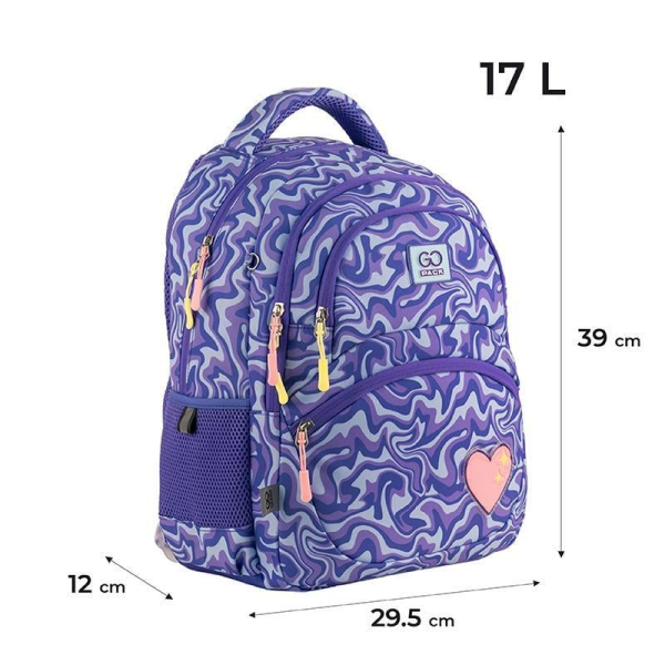 Рюкзак шкільний GoPack Education GO24-175M-4 Shiny Heart з анатомічною спинкою