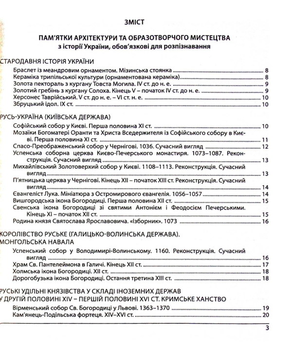 Книга Історія України. ЗНО 2024. Пам'ятки архітектури та образотворчого мистецтва