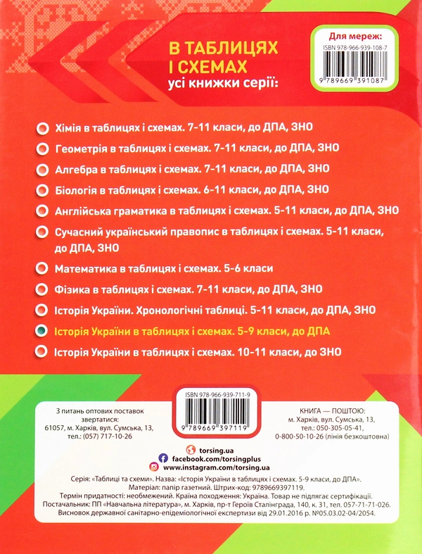 Книга Історія України в таблицях і схемах. 5-9 класи. Допомога у підготовці до ДПА