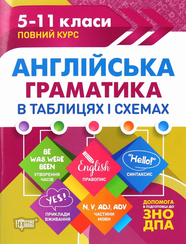 Книга Англійська граматика в таблицях і схемах. 5-11 класи. Допомога у підготовці до ДПА, ЗНО