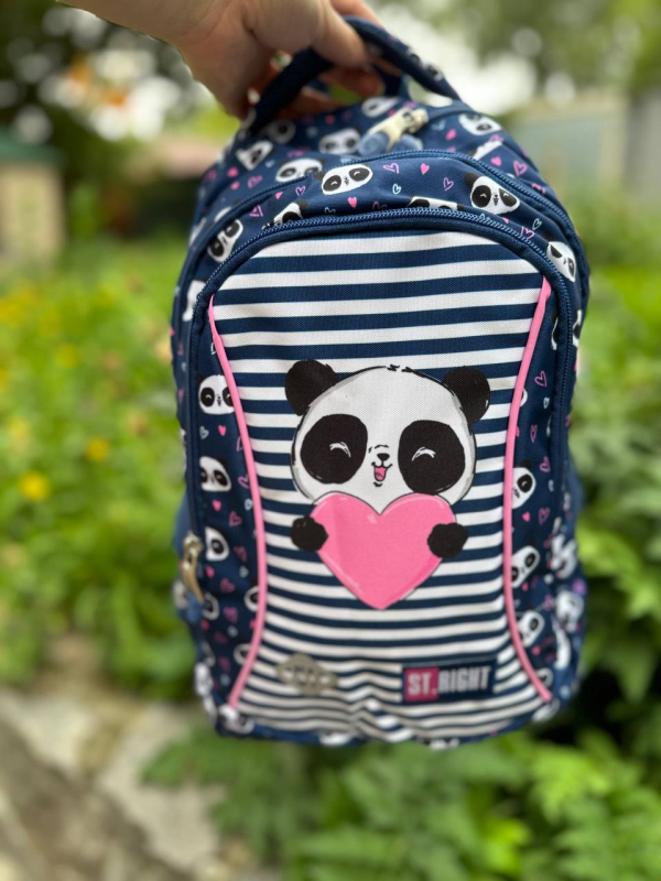 Шкільний рюкзак  для 1-3 класів,  ST.RIGHT, модель BP26 Love Panda, синій 652578