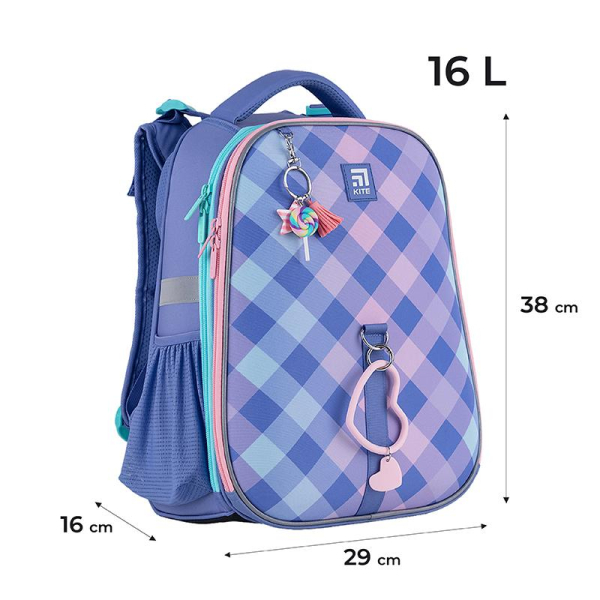 Рюкзак шкільний Kite Education Purple Chequer K24-531M-2