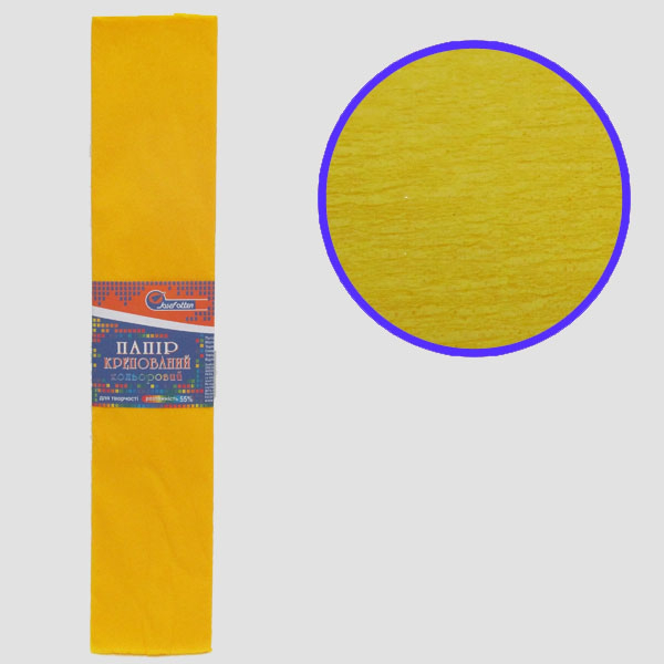 КР110-8046 Креп-папір 110%, темно-жовтий 50*200см, осн.20г/м2, общ.42г/м2