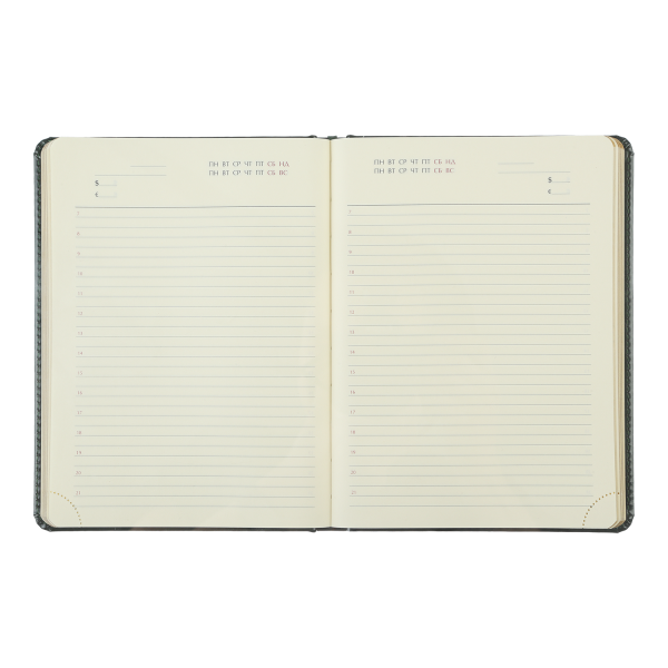  Щоденник недатований STEEL, A5, темно-синій, штучна шкіра "BUROMAX "BM.2053-03