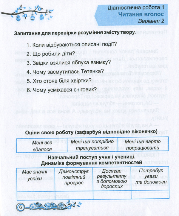 Книга Читання. Діагностичні роботи. 2 клас