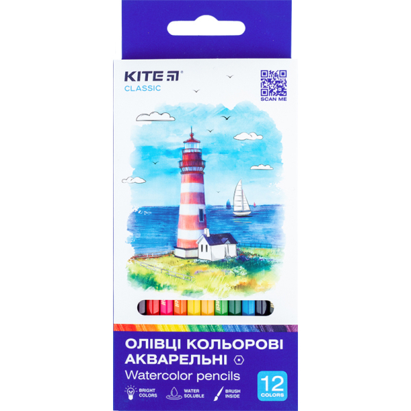 Олівці кольорові акварельні Kite Classic - фото 1