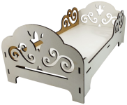 Меблі для ляльок ростом 30 см - Ліжко № 1 з боковинами з МДФ AS-6003, М-2030  