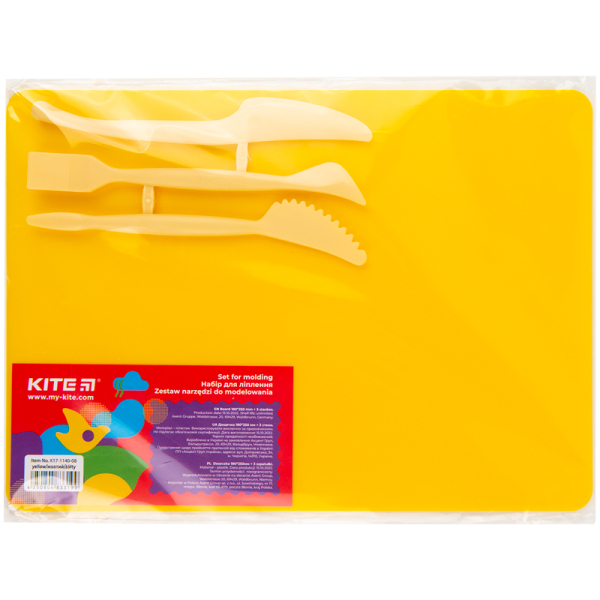 Набір для ліплення Kite K17-1140-08 (дощечка + 3 стеки), жовтий
