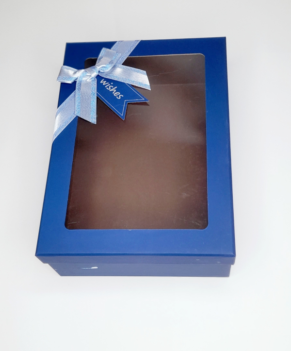 Коробка подарункова 21*14*8см синя  - фото 1