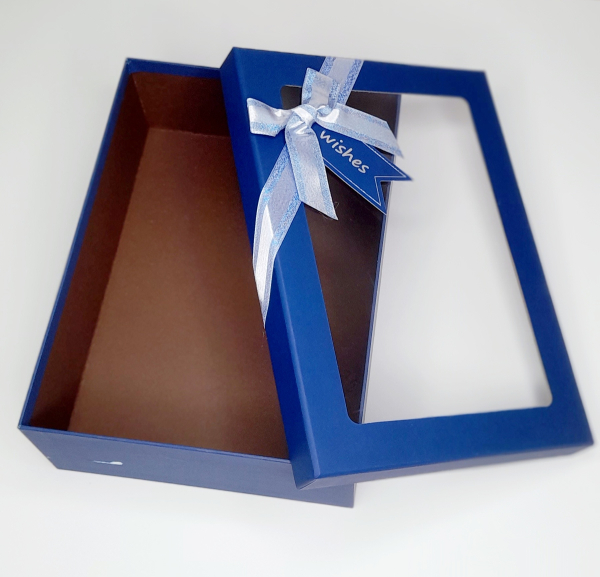 Коробка подарункова 21*14*8см синя  - фото 2