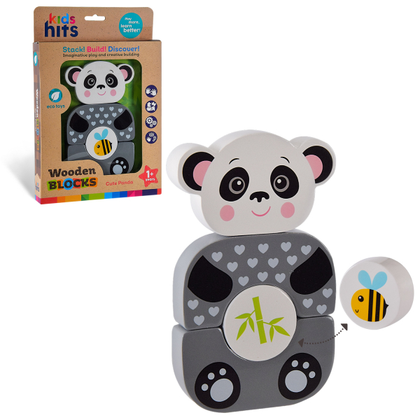 Дерев'яна іграшка Kids hits арт. KH20/004 (40шт) панда 4 деталі кор. 18, 5*27, 9*3 см