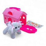 Мʼяка іграшка "Песик з переноскою" (рожева) (DR5120)