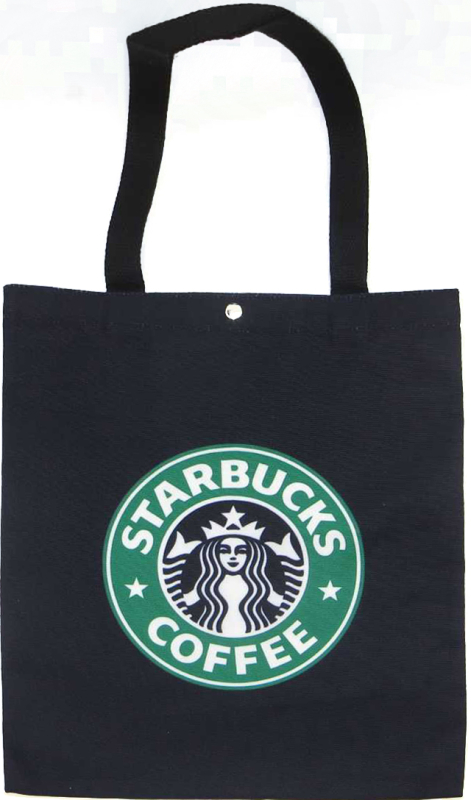 Сумка-шопер на кнопці " Starbucks" - чорна 34×39см