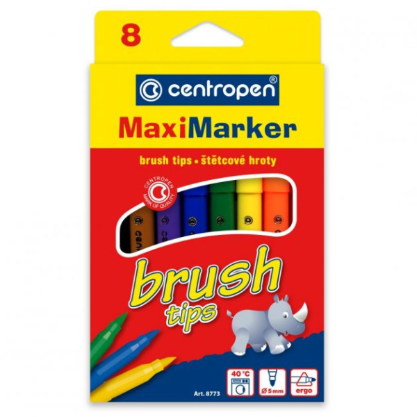 Фломастери Centropen Maxi Brush tips, 8 colors