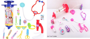 Лікар набір арт. 1818A/B (56шт/2) мікс 2 види, у вигляді шприца. стетоскоп, шприц, аксес короб. 29*16*10см