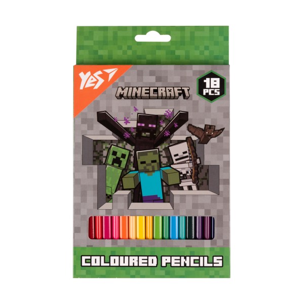 Олівці кольорові Yes 18 кольорів Minecraft Heroes - фото 1