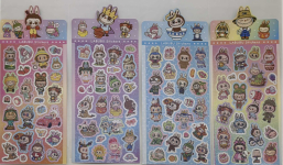 Наклейка з блискітками "Лабубу" 22*10см