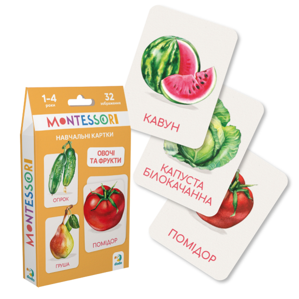 Набір навчальних карток Dodo Монтессорі Овочі фрукти  - фото 2