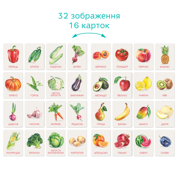 Набір навчальних карток Dodo Монтессорі Овочі фрукти  - фото 3