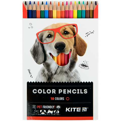 Олівці кольорові Kite Dogs, 18 кольорів